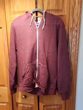 Alternative Men's Maroon Zip-Up Hoodie Sweater